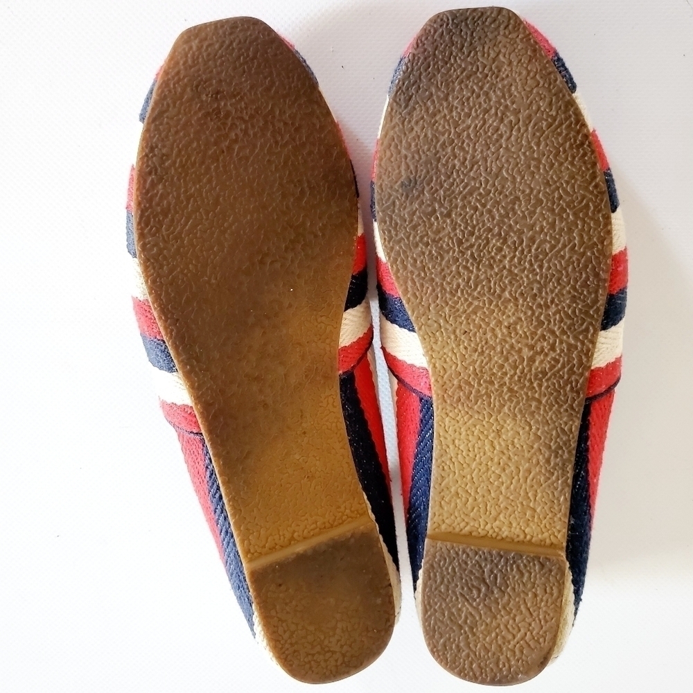 Zara Trafaluc Striped Flats Red White Blue Size 38 or 7.5 - Picture 7 of 7